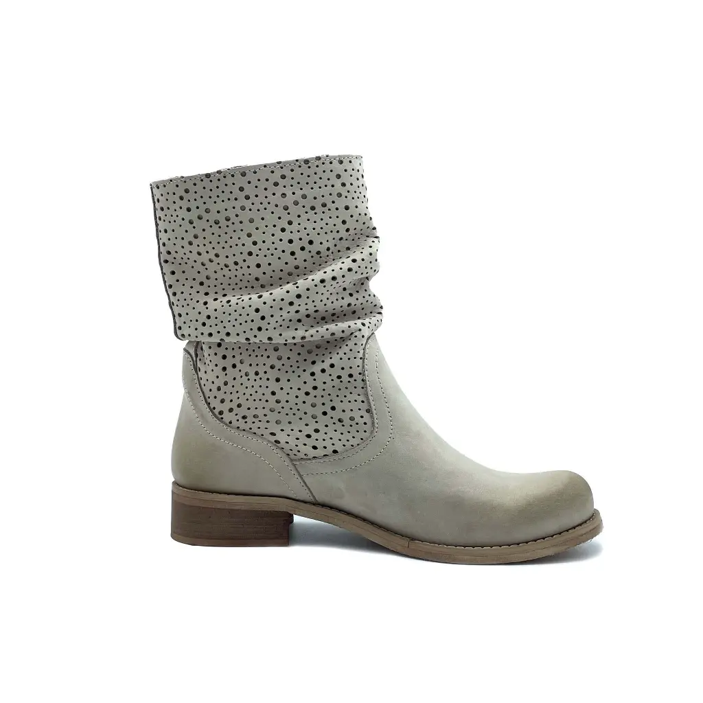 Vyjou biker basso foratura pioggia nabuk taupe.webp