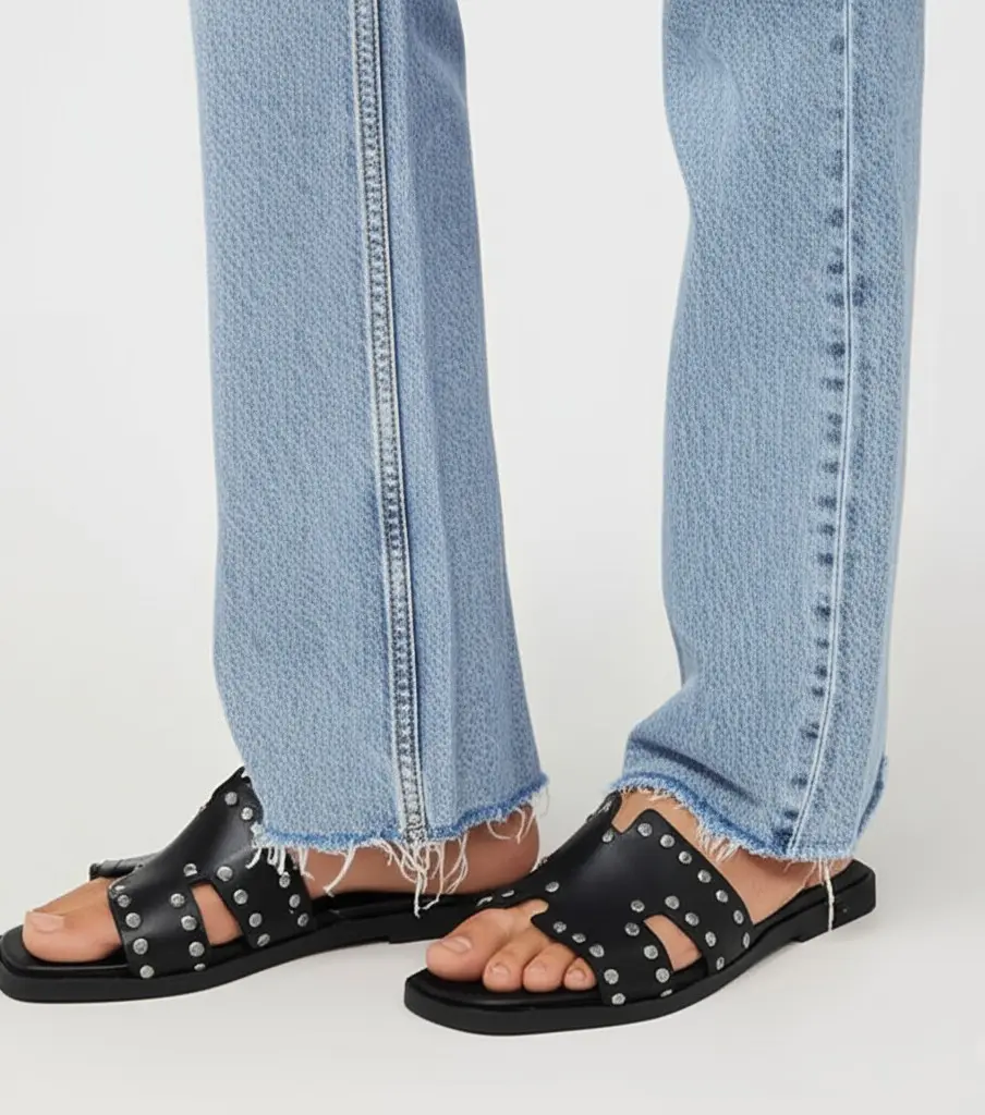 Sandali h forma quadri al piede neri.webp