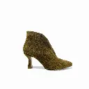 T70.A1c Stivaletti donna in pelle scamosciata cuoio con zip