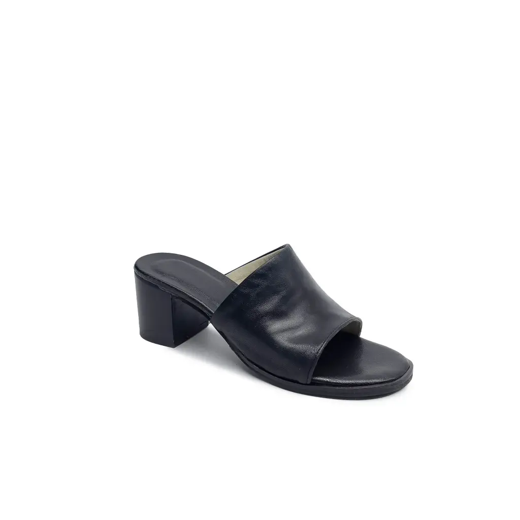 ART.0020 Sandali tacco in Vera Pelle Nero