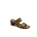 ART.0021 Heeled sandals in genuine tan leather