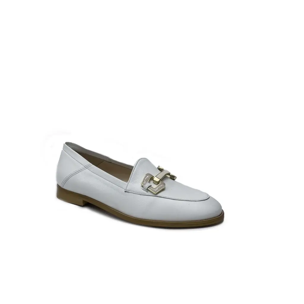 ART.176 Mocassino Vera Pelle Bianco