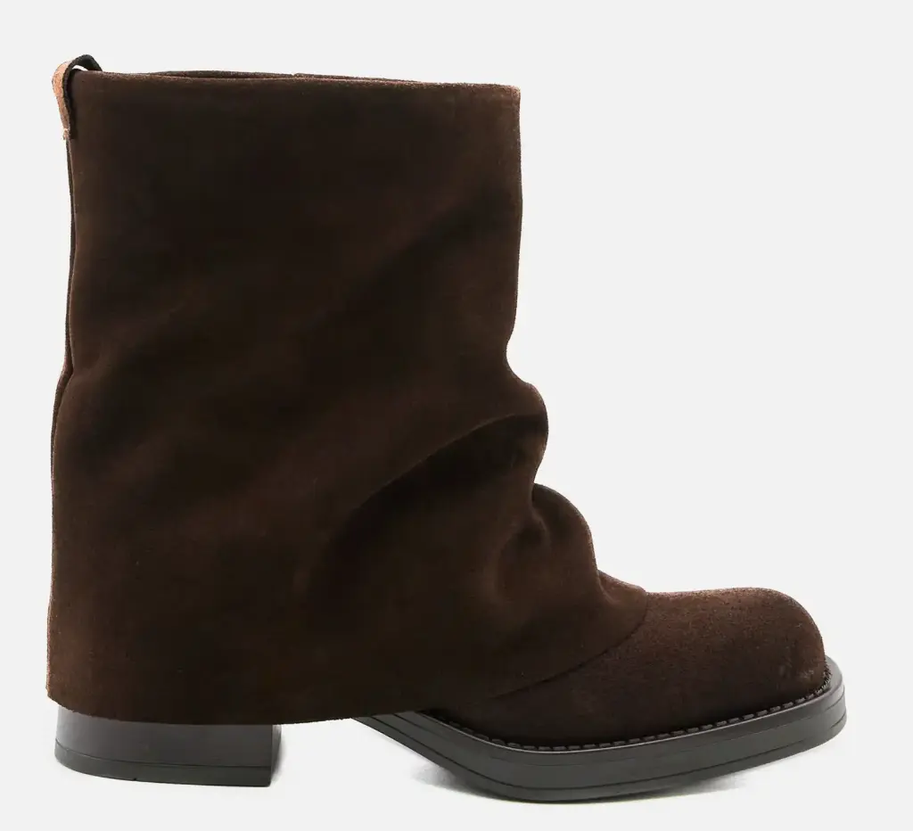 St-Grok Low - Women's ankle boot with fold-over cuff in dark brown suede