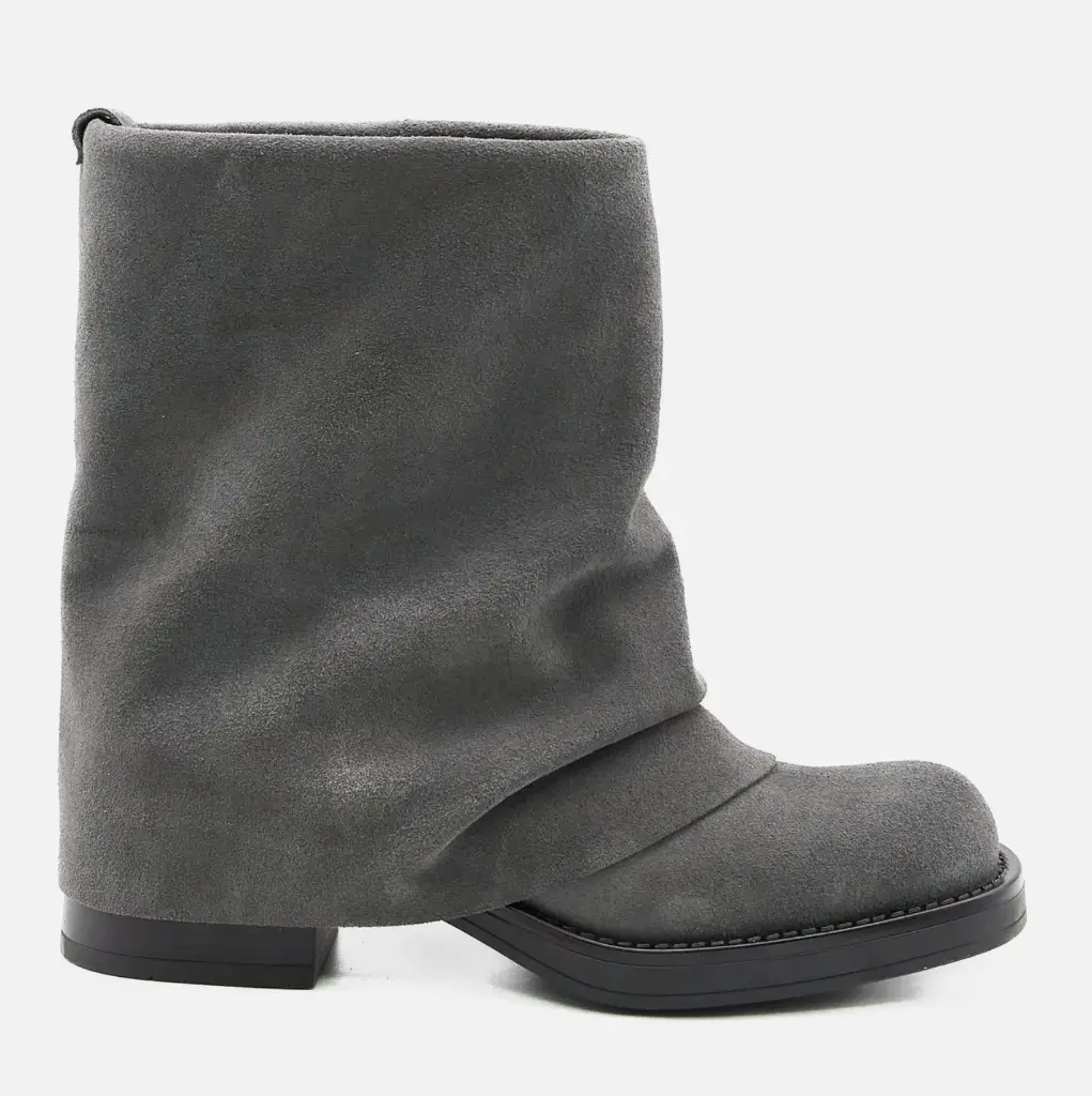 St-Grok Low - Women's ankle boot with fold-over cuff in grey suede