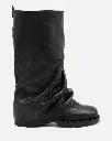 St-Grok HIGH - Women's ankle boot with fold-over cuff in genuine black leather
