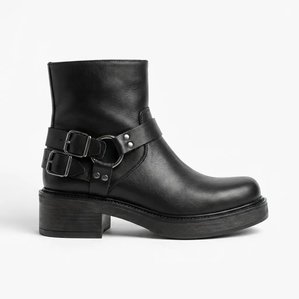 ART.284 Boots Black leather Made in Italy