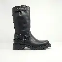 ART.282 Boots Black leather Made in Italy