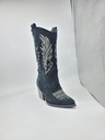 ART.290 Stivali in crosta nera Made in Italy