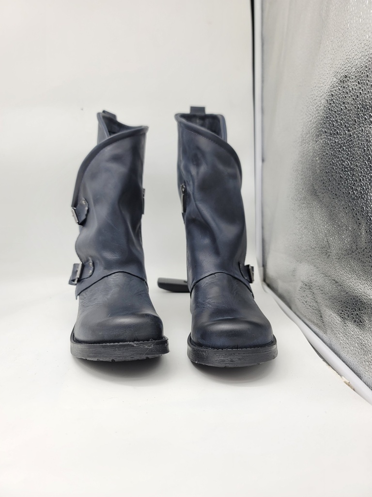 ART.134 Boots Blue leather Made in Italy