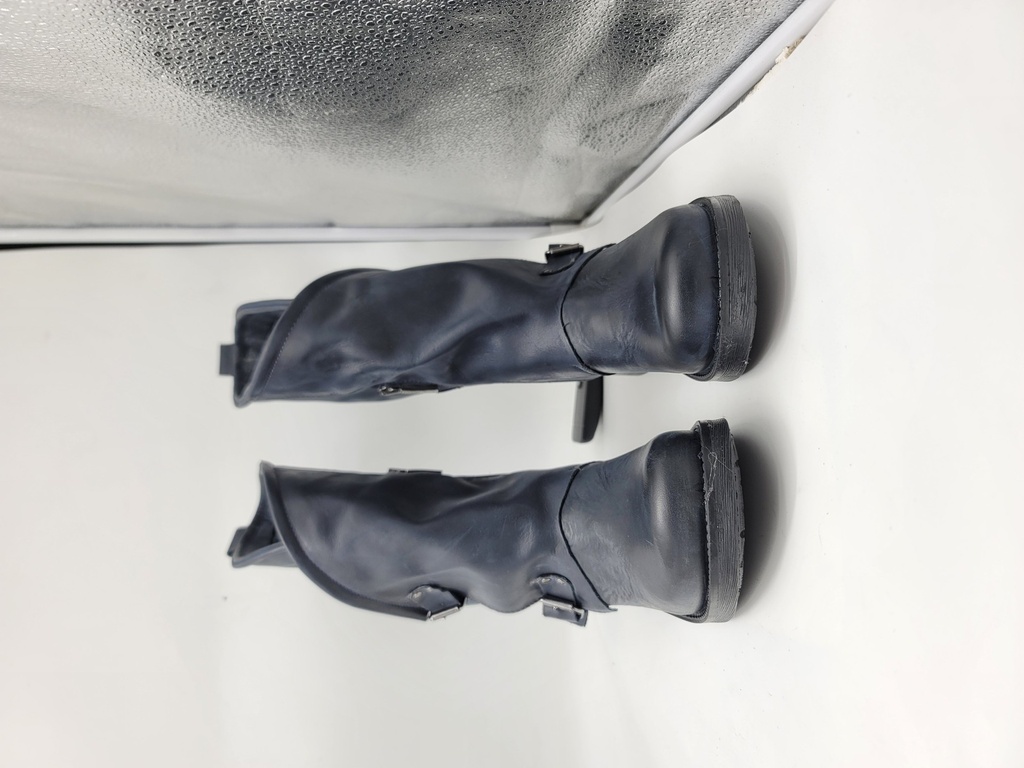 ART.134 Boots Blue leather Made in Italy