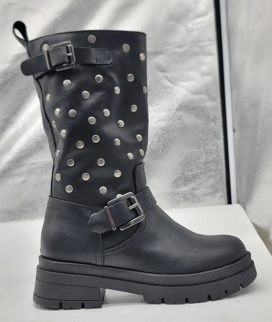 ART.237 Stivali in pelle nera Made in Italy