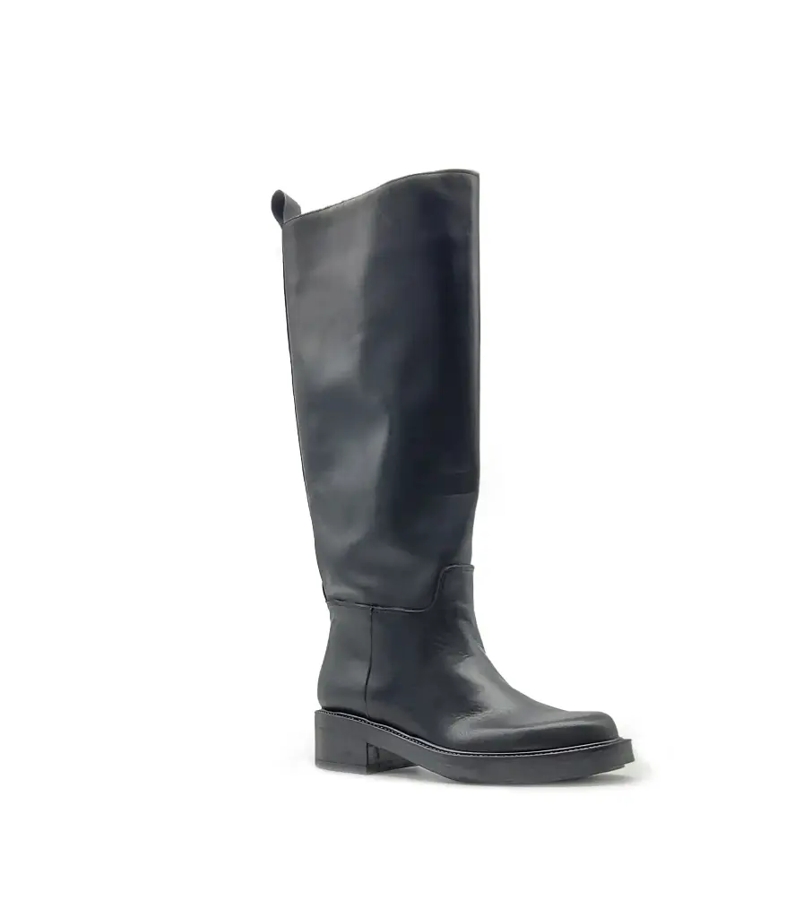 ART.90 Stivali in pelle nera Made in Italy