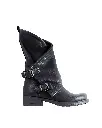 ART.134 Women's Boot in Black Genuine Hammered Leather Made in Italy