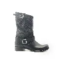 ART.47 Stivale donna in pelle nera stampata Made in Italy