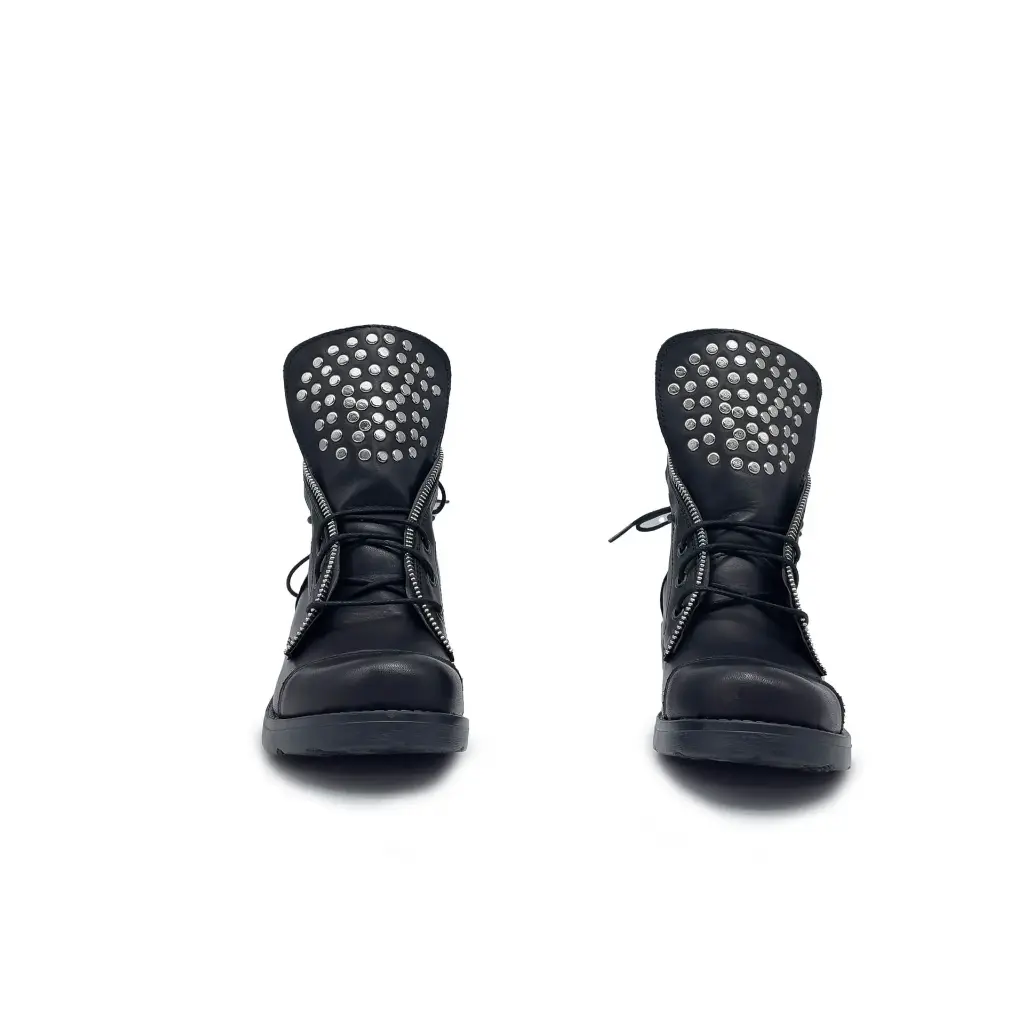 ART.320 Stivale donna in pelle nera Made in Italy