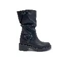 ART.258 Stivale donna in pelle nera Made in Italy