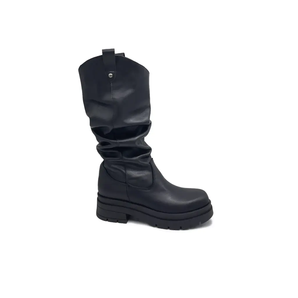 ART.250 Stivale donna in pelle nera Made in Italy