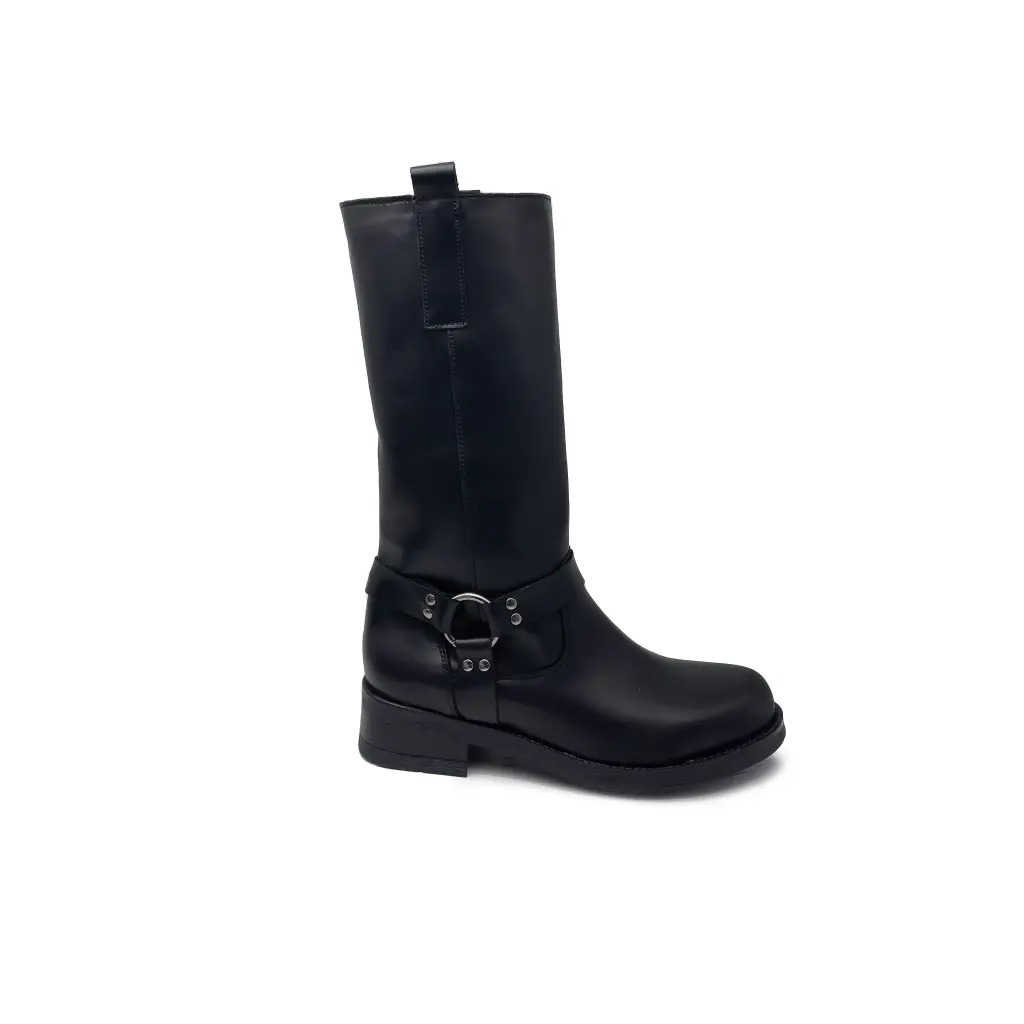 ART.249 Stivale donna in pelle nera Made in Italy