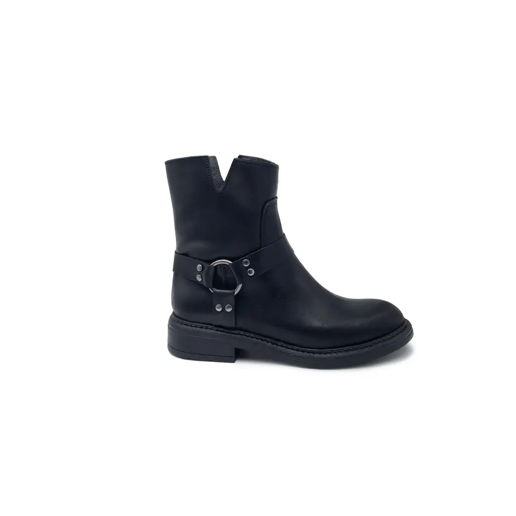 ART.247 Women's Boot in Black leather Made in Italy