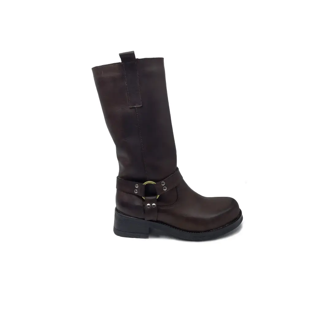 ART.245 Women's Boot in Brown leather Made in Italy