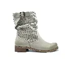 ART. BK11.NB.T Women's ankle boot with perforation and buckle - in taupe nubuck with nuance