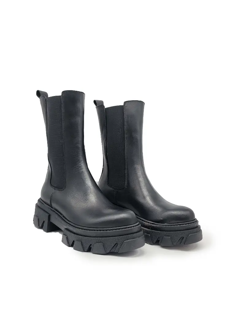 ART.160 Chelsea Boots Black leather Made in Italy