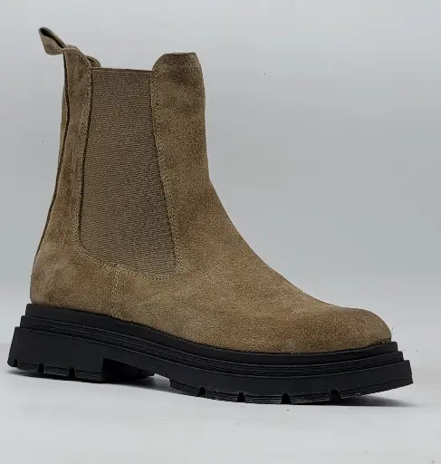 ART.74 Chelsea Boots Taupe leather Made in Italy