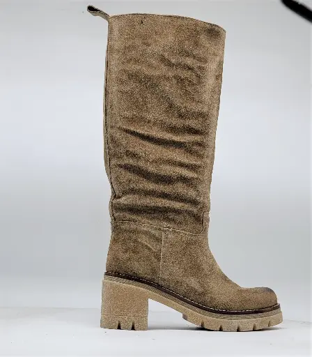 ART.96 Stivali in pelle taupe Made in Italy