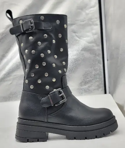 ART.237 Stivali in pelle nera Made in Italy