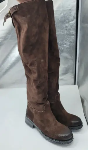 ART.240 Stivali in pelle marrone Made in Italy