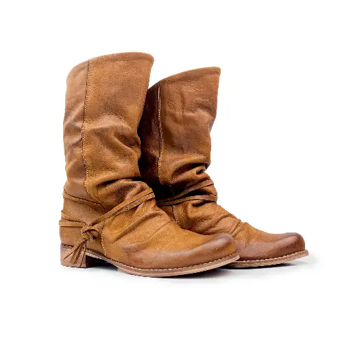 ART.144 Boots Tan leather Made in Italy