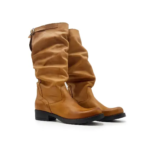ART.211 Stivale donna in pelle cuoio Made in Italy