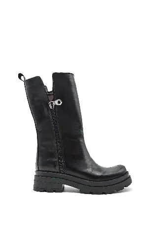 ART.262 Stivale donna in pelle nera Made in Italy
