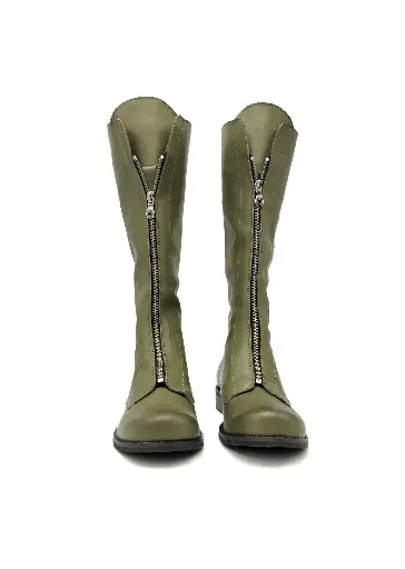 ART.51 Stivale donna in pelle verde Made in Italy