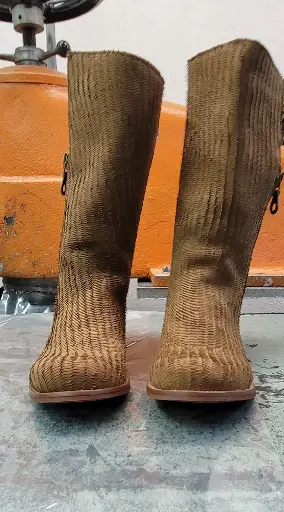 ART.193 Zip-Sided Boot in Tan Exotic Print Made in Italy