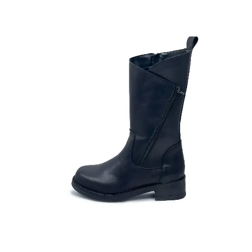 ST.Z20 Women’s boots with internal and external zipper – in black genuine leather
