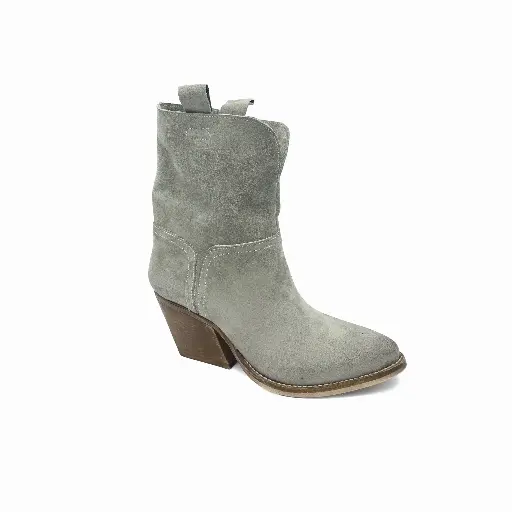 Txst70.08 Stivaletto donna in camoscio grigio con tacco