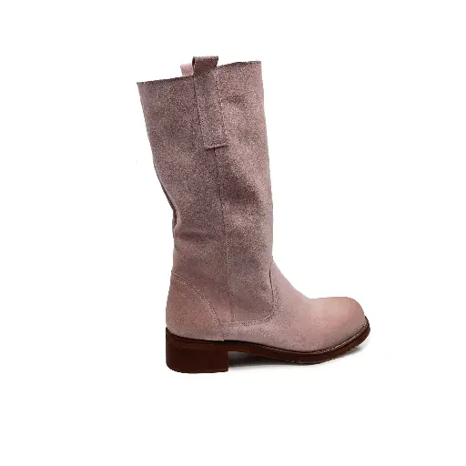 ST.200tnPNK Suede boots in pink color with unlined interior