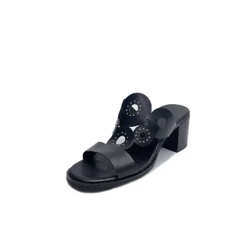 ART.0017 Slide sandals in genuine black leather