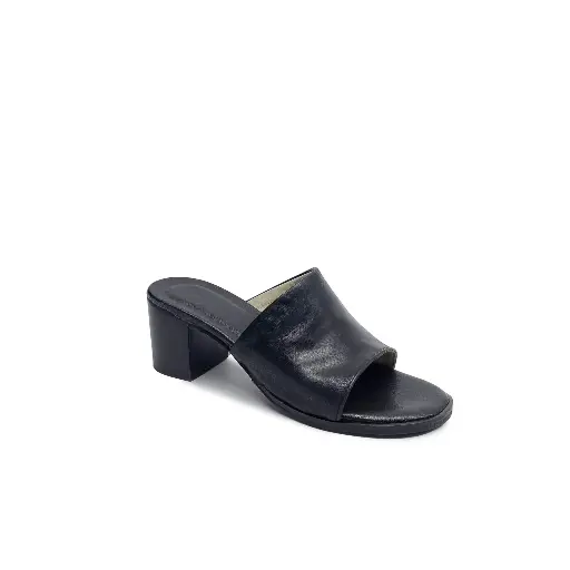 ART.0020 Heeled sandals in genuine black leather