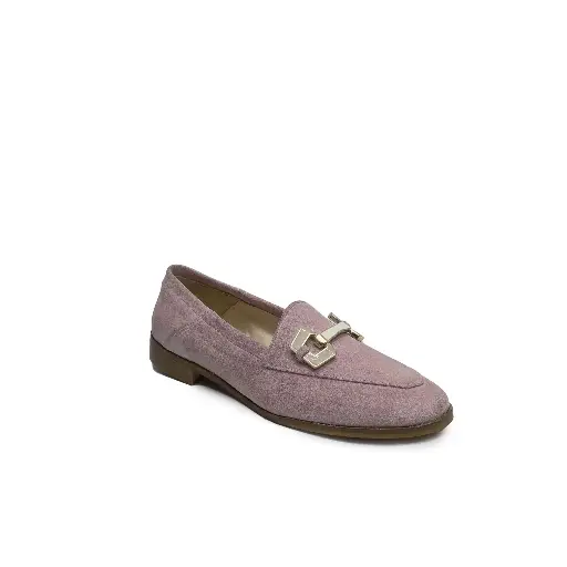 ART.176 Pink suede loafer with accessory