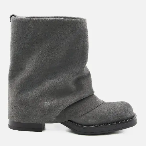 St-Grok Low - Women's ankle boot with fold-over cuff in grey suede