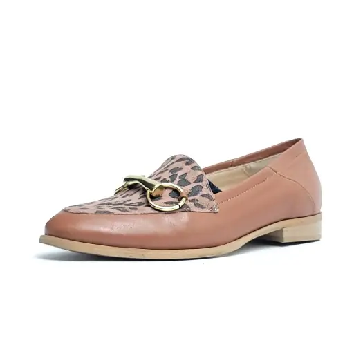 ART.173 Scarpa derby mocassino slip-on in pelle cuoio Made in Italy