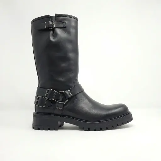 ART.282 Boots Black leather Made in Italy