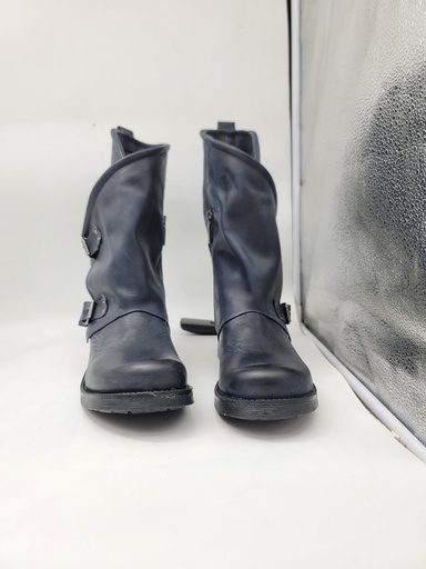 ART.134 Boots Blue leather Made in Italy