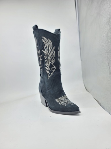 ART.290 Stivali in crosta nera Made in Italy