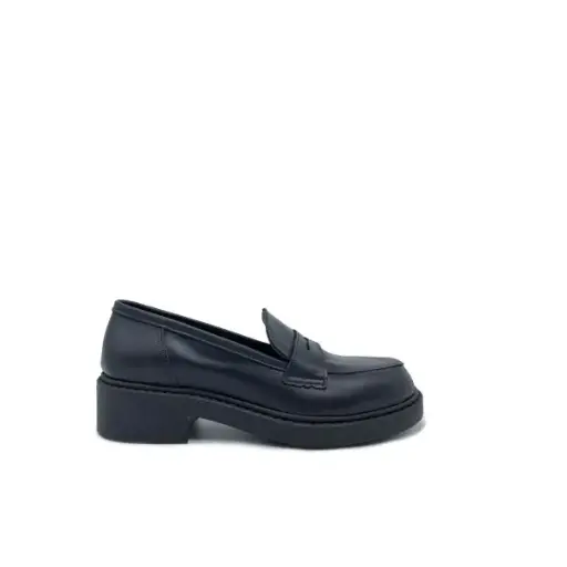 ART.132 Derby Shoe Moccasin Slip-on Black Leather Made in Italy